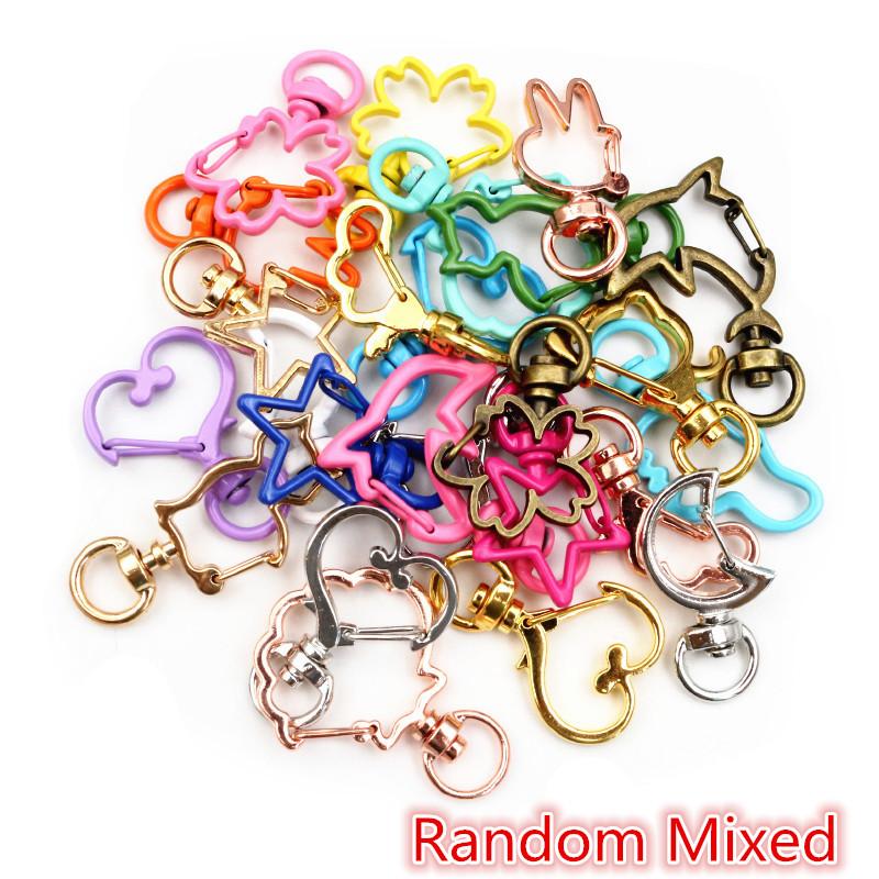 10pcs Random Mixed Snap Hook Trigger Clips Buckles For Keychain Lobster Clasp Hooks for Necklace Key Ring Clasp Jewelry Supplies