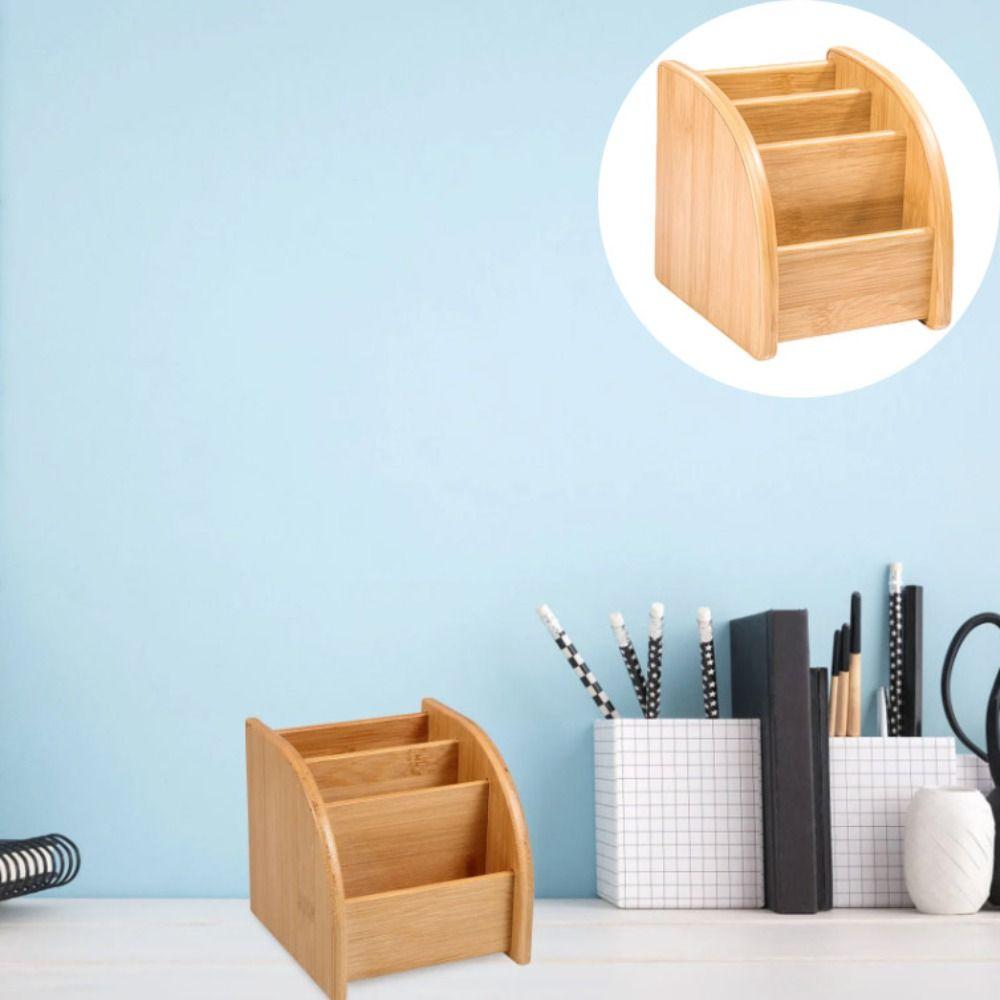 Varnished Wood Pen Storage Box Wooden Creative Cosmetics Storage Box  Cosmetics Organization