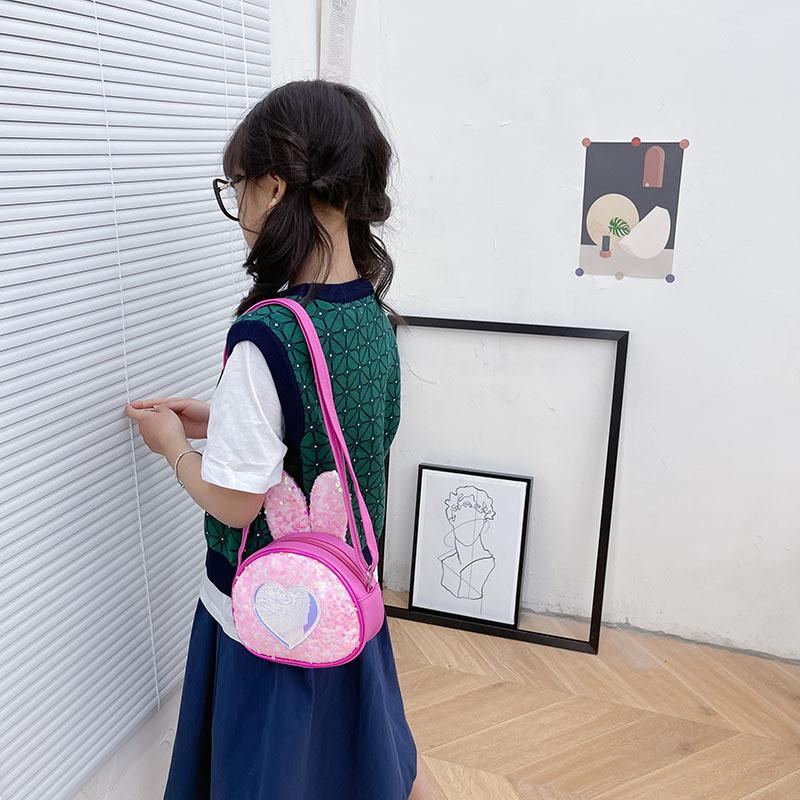 Adorable Korean Style Children's Cute Rabbit Sequin Shoulder Bag For Girls