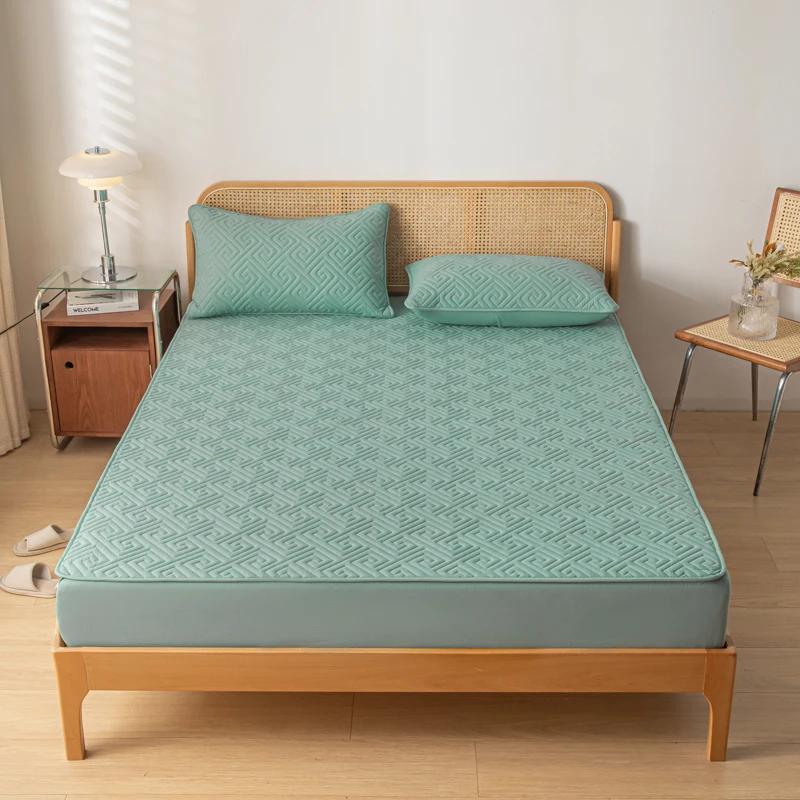 Waterproof Mattress Cover Thicken Quilted Fitted Sheet Mattress Protector Queen Size Fit Sheet With Elastic Band Bedsheet