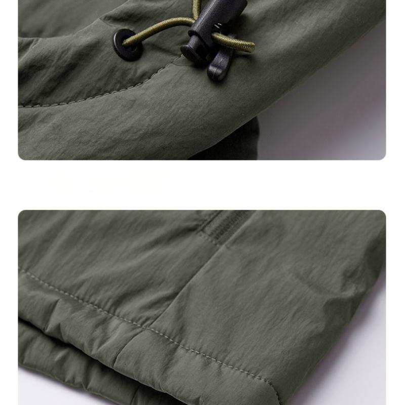 Men's Jacket Autumn Winter Fleece Loose Casual Windproof Waterproof Mountain Style Retro Middle-aged Men's Hooded Coat Jacket