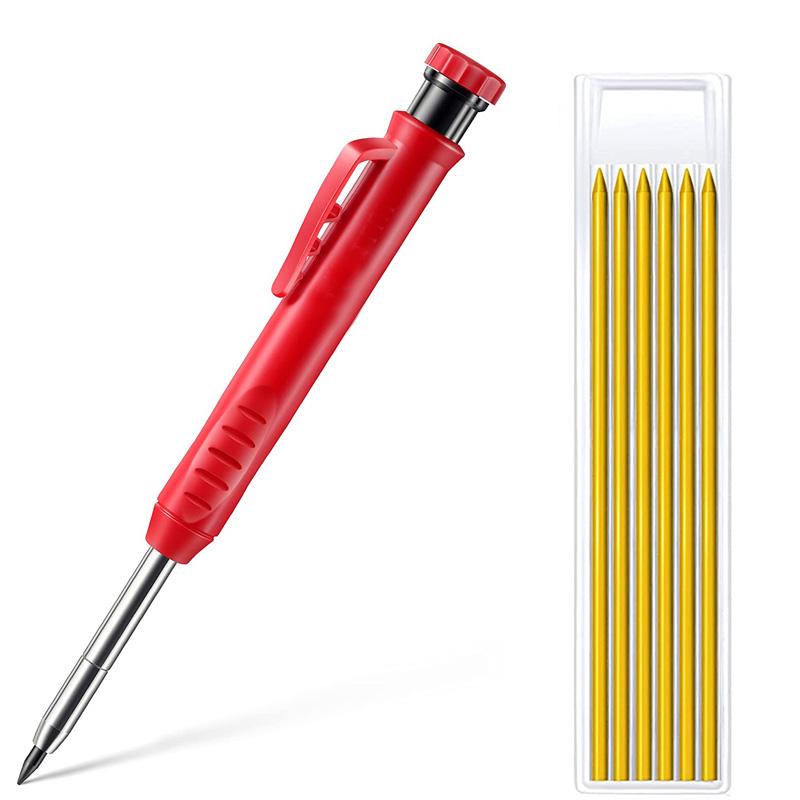 Solide Zimmermannbleistift-Minen Tiefloch-Mechanikstifte für Holz Glas Metall Markierwerkzeug-Set für Holzbearbeitung Architekt