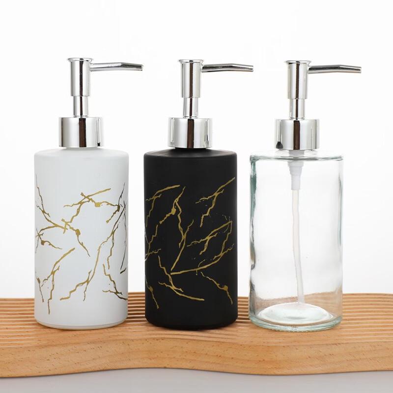 OIMG Marble Pattern Glass Soap Dispenser