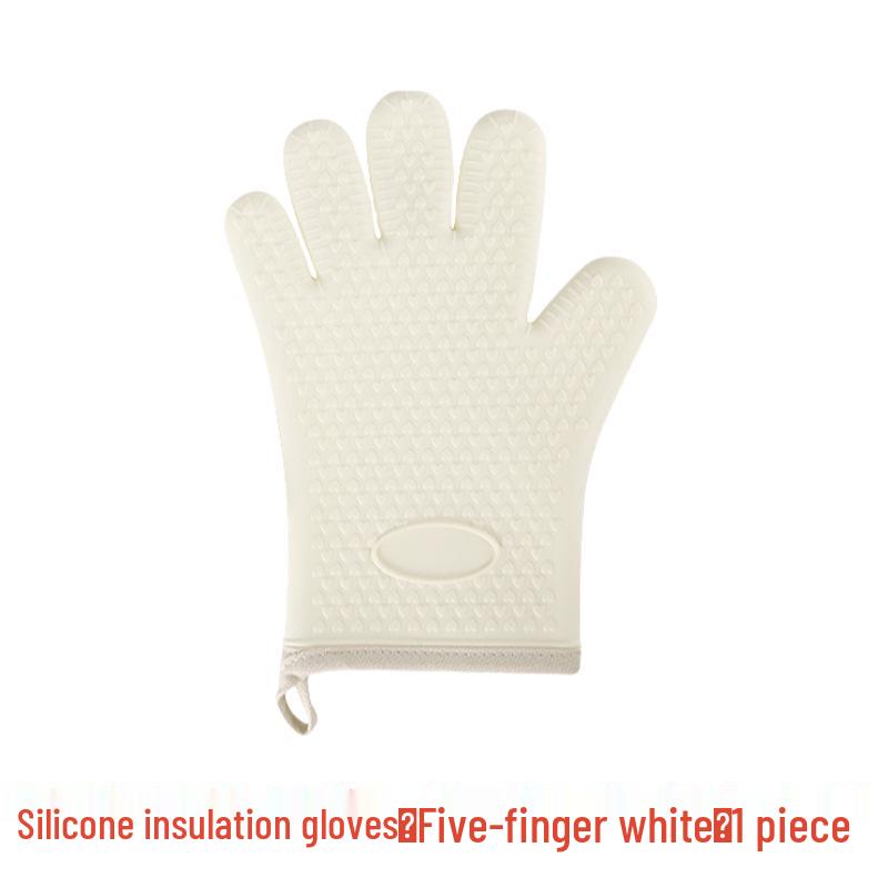 Silicone Heat-Resistant Oven Gloves: Thickened, Lengthened, Cotton-Lined for Baking & Microwave