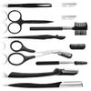 Complete 11-Piece Eyebrow Tweezer Scissor Trimmer Set Eye Brow Grooming Kit for Men and Women