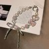Full Diamond Love Butterfly Knot Bracelet Mobile Phone Lanyard Handmade Beaded Chain Sparkling Diamond Transparent Wrist Strap