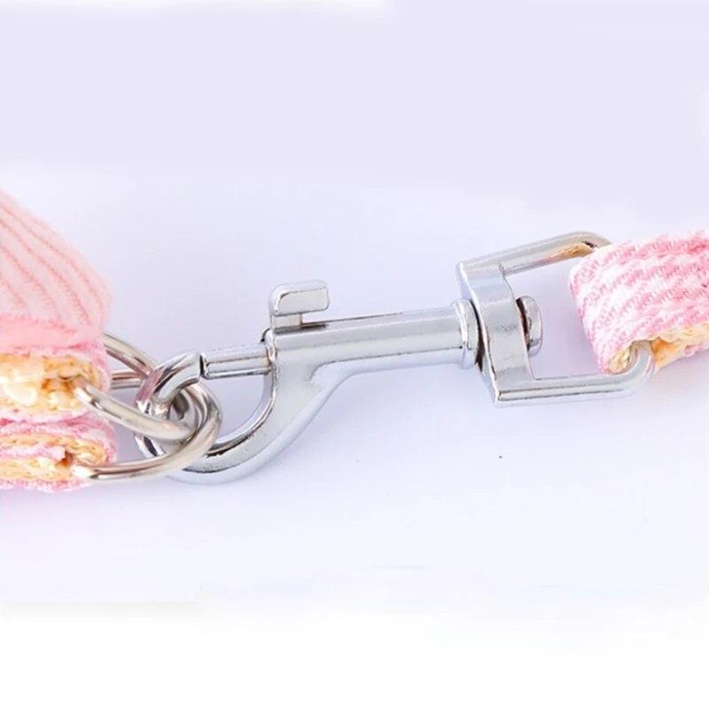 Dog Leash and Collar Set Cute Starfish Puppy Kitten Harness Striped Cotton Halter 4 Color for Little Dogs Leads Cat Accessories