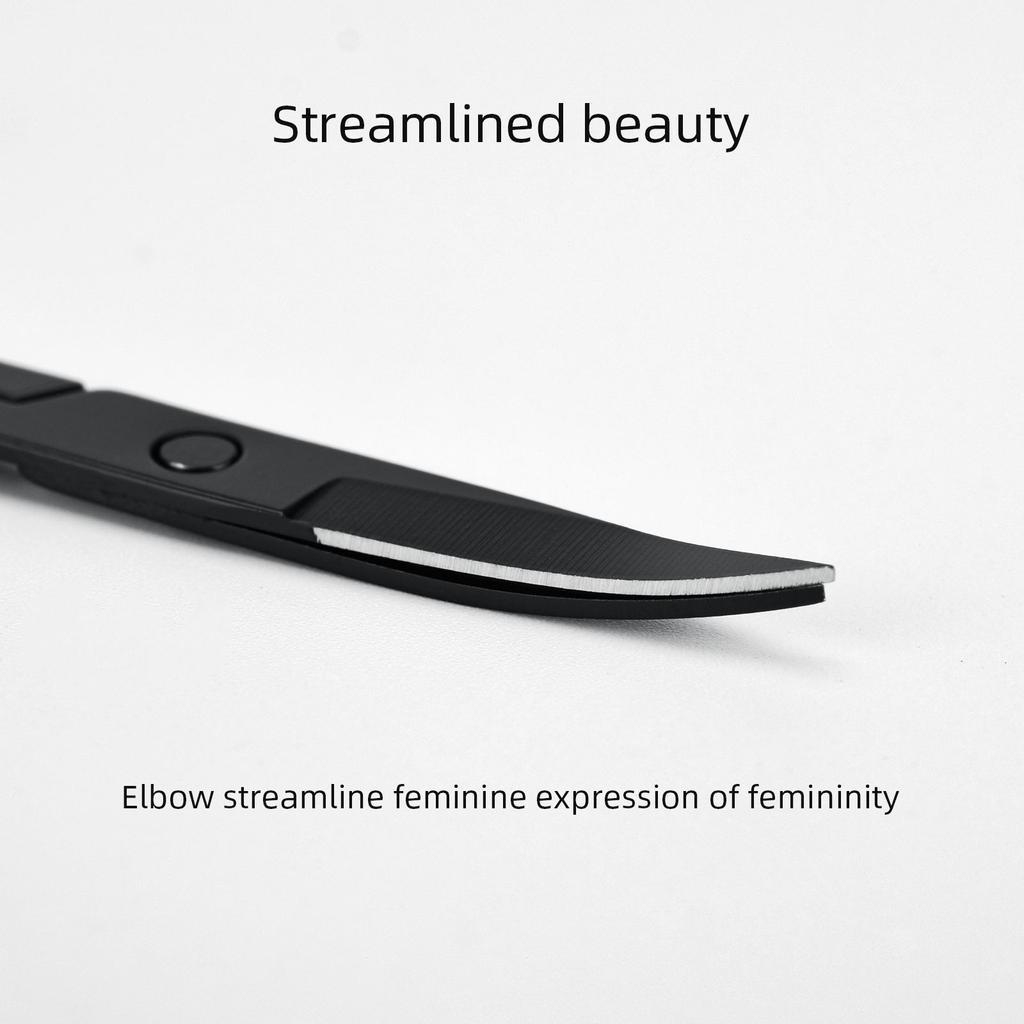 2PCS Black Eyebrow and Nose Hair Scissors Facial Hair Grooming Set Beard Eyebrow Eyelashes Nail Trimmer Scissors