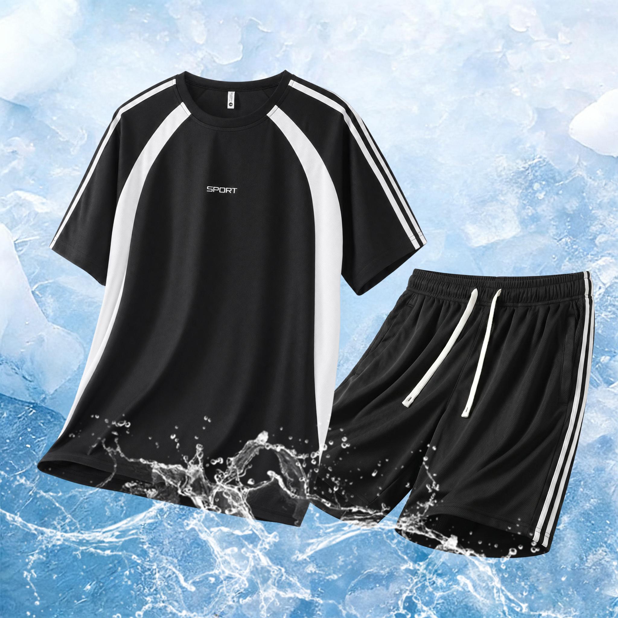 Casual Sports Suit Men s Short Sleeved Suit Men s Two-piece Set 4XL