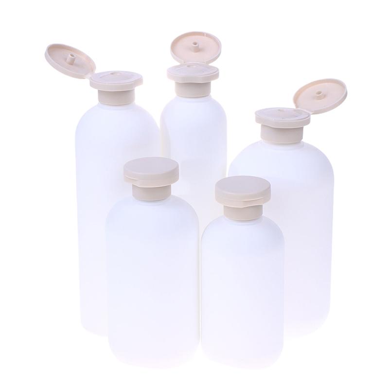 Flaconi Squeeze da Viaggio in Plastica Ricaricabili Bianchi per Lozione Crema Tappo a Ribalta Flaconi con Pompa Dosatrice per Bagnoschiuma