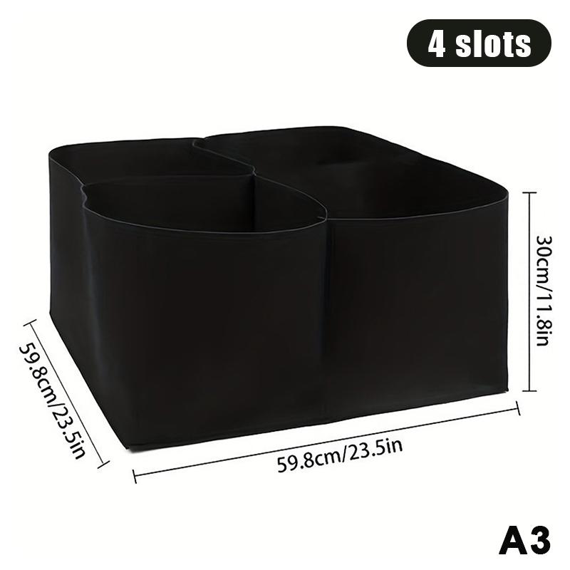 1/2/4/6/8 Holes Black Grow Bag Fabric Raised Garden Bed, Flowers And Vegetables Garden Grow Bags Rectangle Planting Nursery
