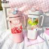1000ML Large Capacity Plastic Water Bottles With Straw and Handle Portable Outdoor Sports Camping Double Drink Ice Cup Drinkware