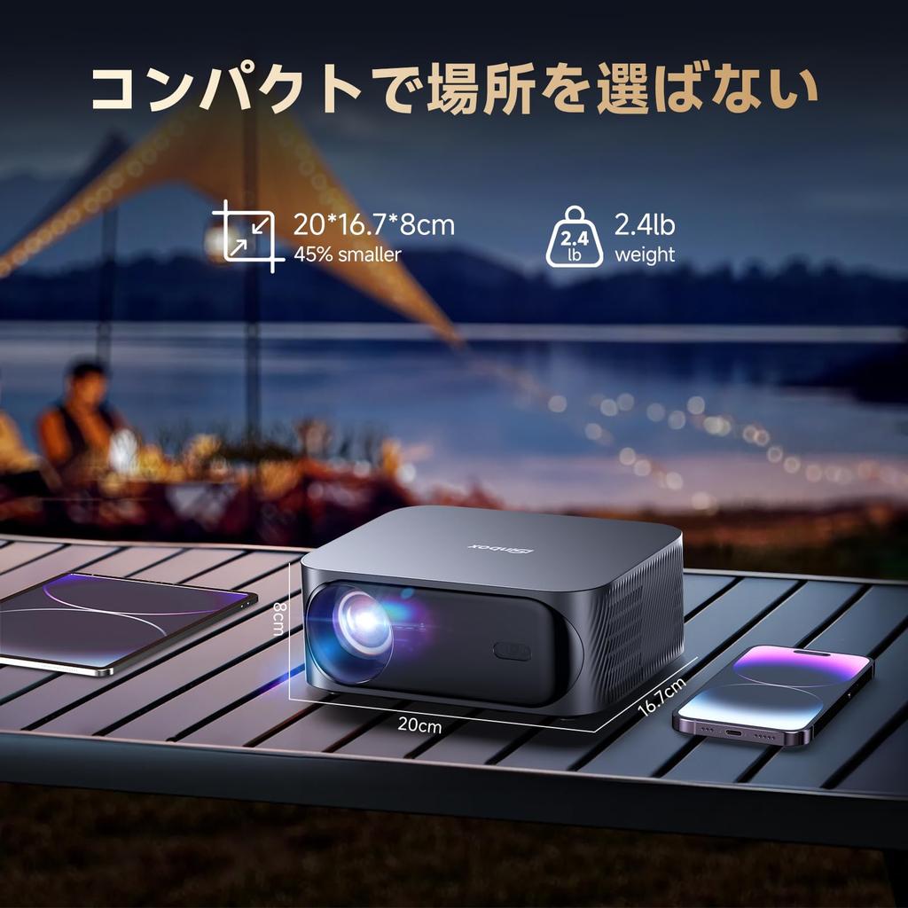 Offiziell zertifizierte App Video DoIby iSinbox Mini-Projektor für Heimgebrauch 800 ANSI Nativ 1080p Motorisierter Fokus Bluetooth 6 Trapezkorrektur Bis zu