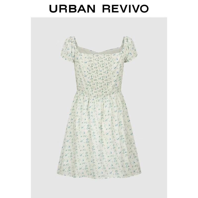 UR2026 Floral Print Ruched Mini Dress L