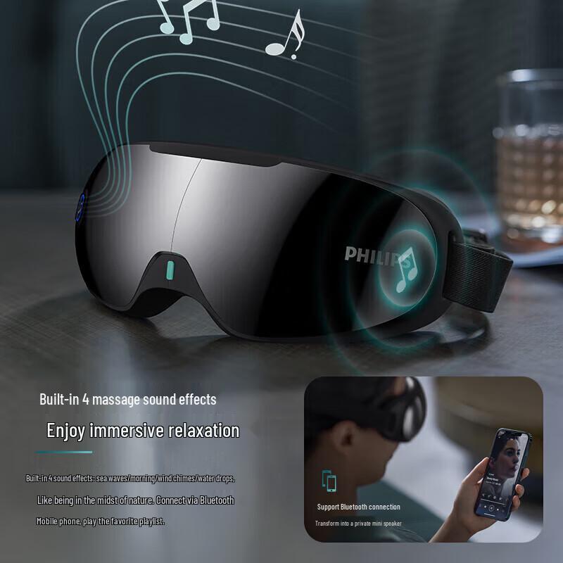 Philips PPM3203E Smart Eye Massager with Heat and Bluetooth Music CN Plug (adapter Included)