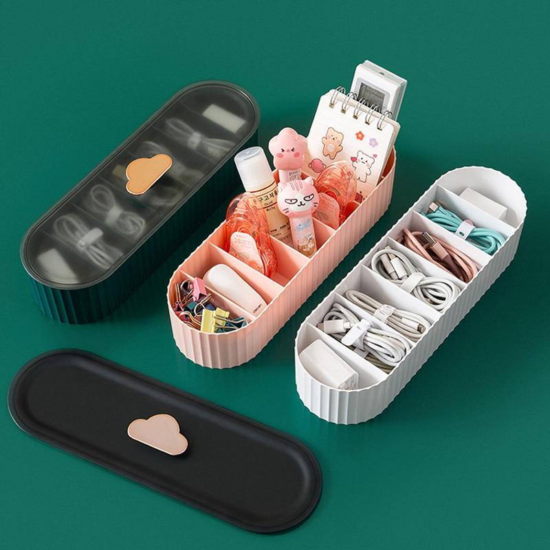 Cable Management Box 7 Compartment Electronics Management Organizer Large Capacity Electronic Accessories Storage Case For