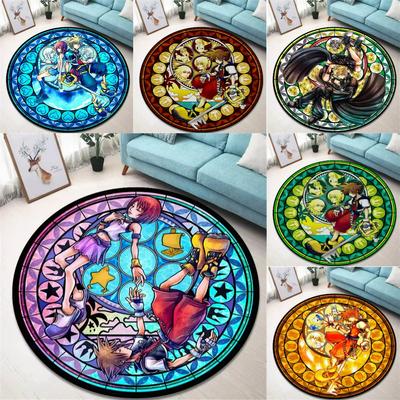 Verspieltes Spiel K-Kingdom Hearts Runder Teppich Männerhöhle Wohnzimmer Sofa Deko Teppich Bettseite Weicher Teppich Spielzimmer Drehstuhl Bodenmatte