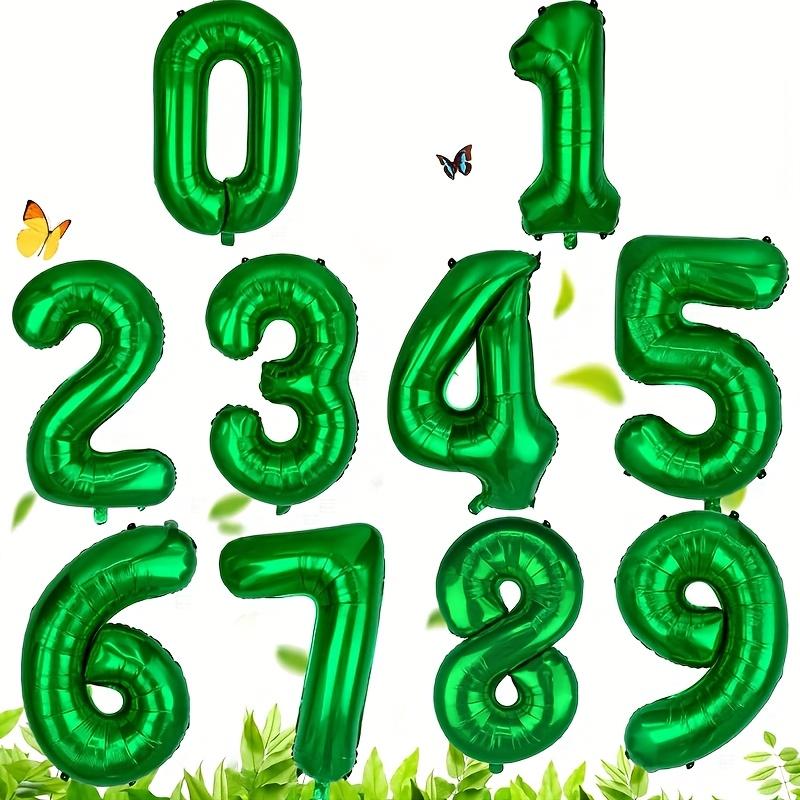 1pc Green Number Balloons - Aluminum Foil Mylar Digit Balloons for Birthday Parties, Anniversaries, Graduations & Celebrations