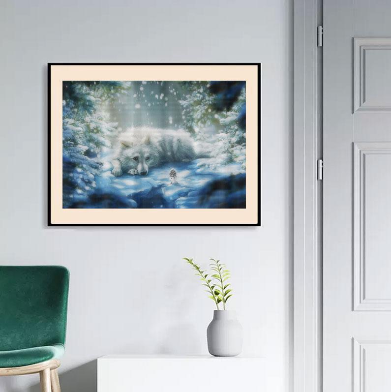 5D DIY Diamond Painting Animal Wolf Diamond Mosaic Snow Embroidery Picture Of Rhinestones Wall Paintings 30x40cm/12x16inch