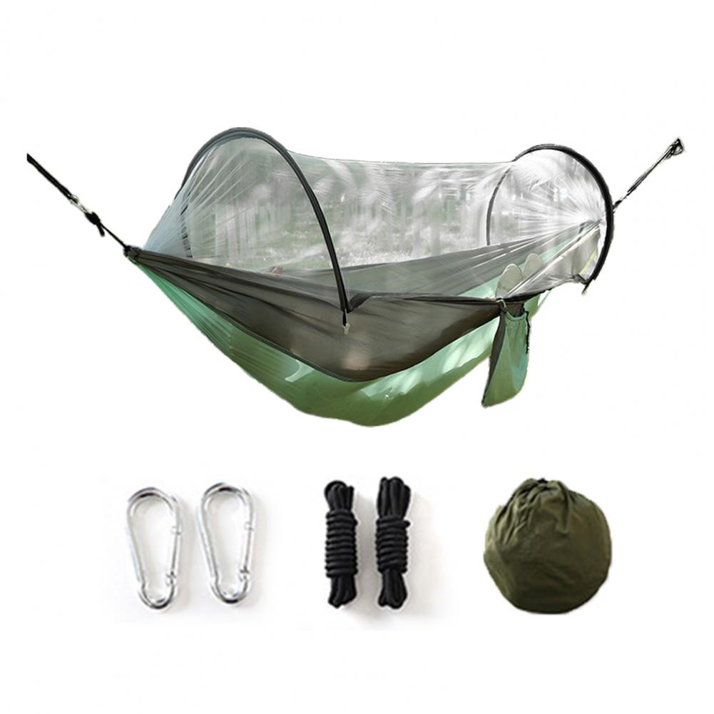 Camping Hammock With Mosquito Gnats Net Breathable Lightweight Portable Single Hammock With Tree Straps Indoor Outdoor Hammock