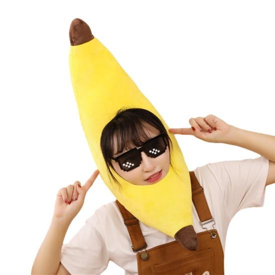 Foto clona Jasné barevné tvar ovoce jídlo Měkká plyšová pokrývka hlavy Otvor pro obličej Kostým internetové celebrity Párty rekvizita