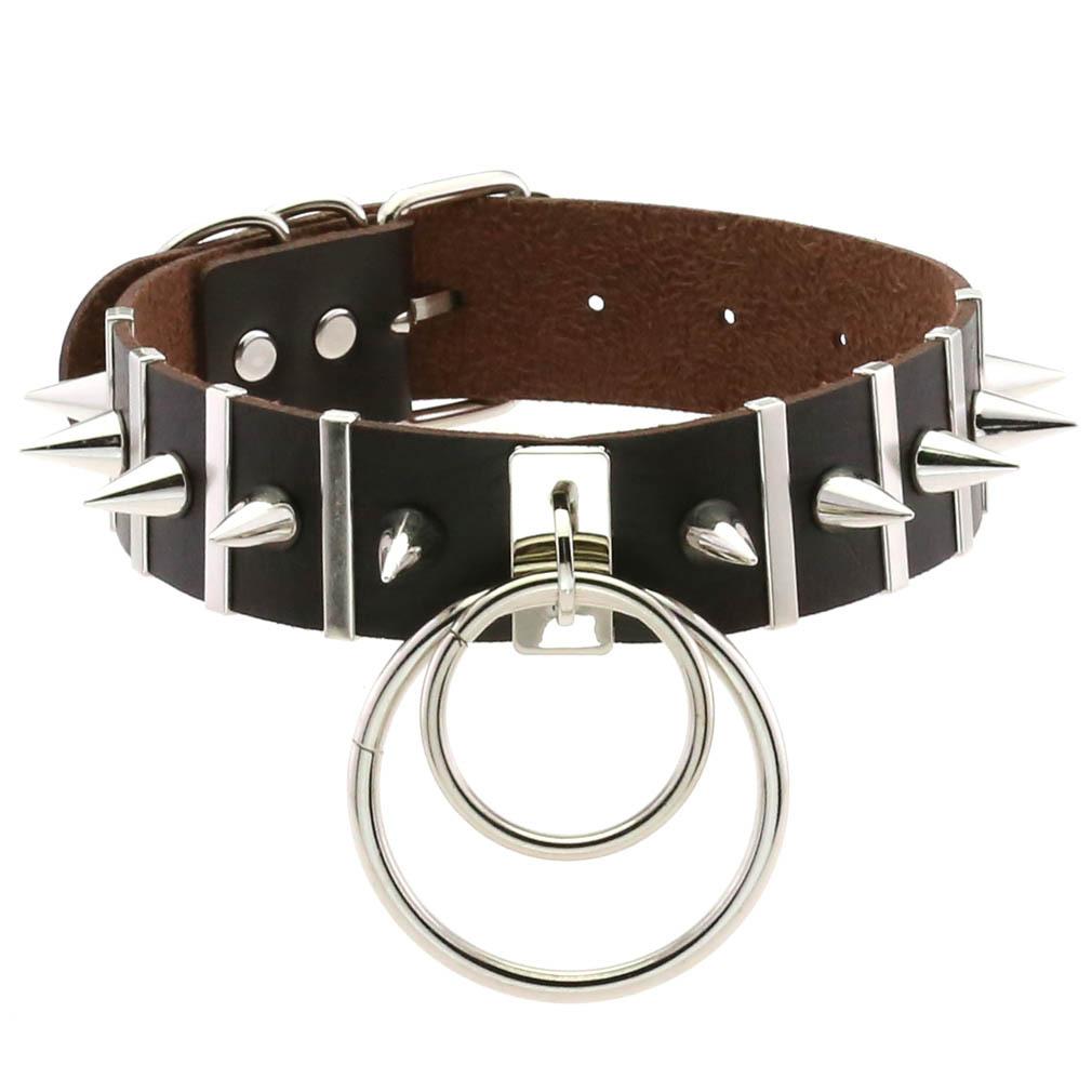 Big Spikes Choker Leather Collar  Metal Punk  Necklace  For Women Men Emo  Chocker Goth Jewelry Harajuku Accessories