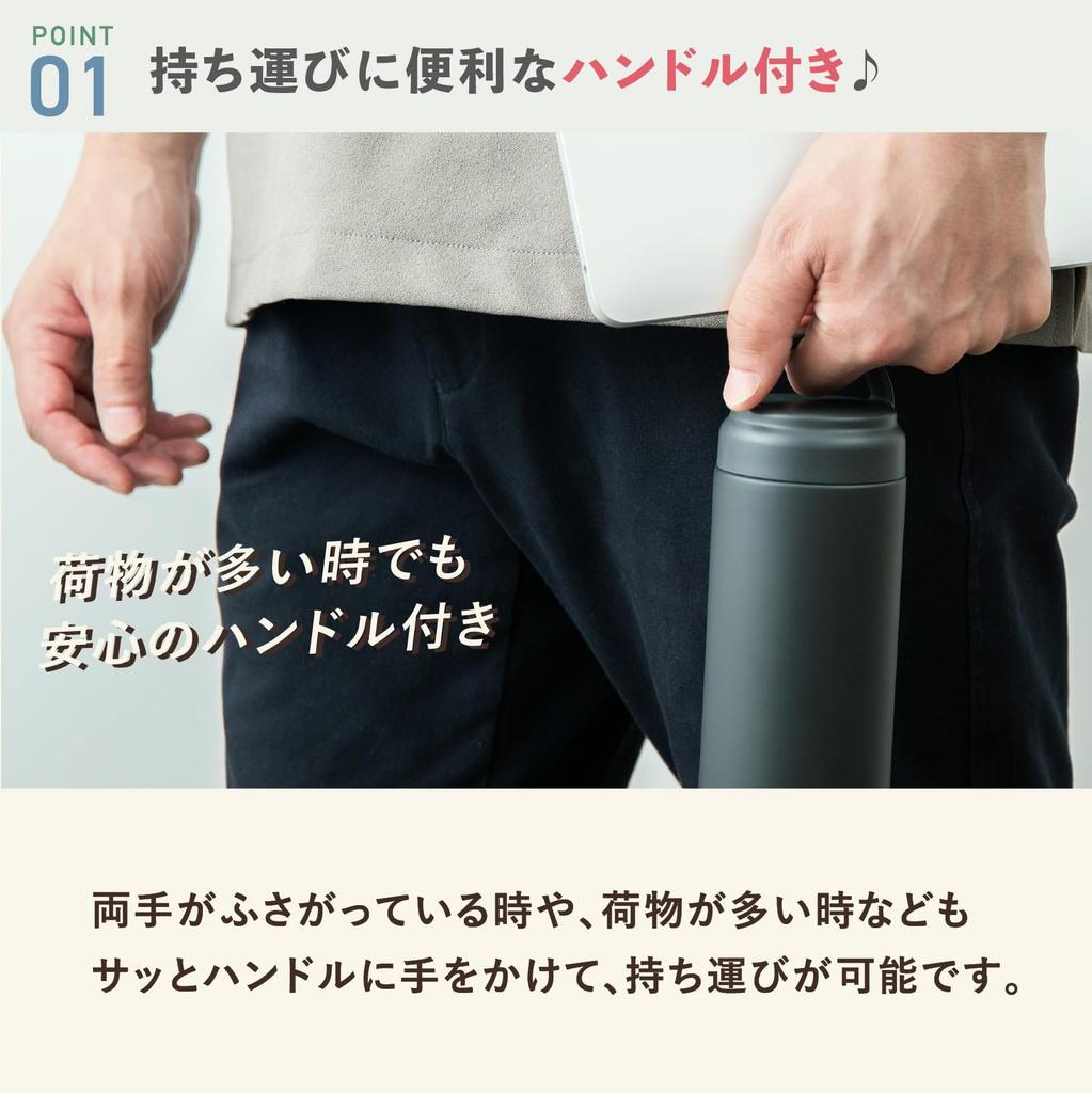 Peacock Thermos Screw-On Mug, White, 600ml, with Handle for Easy Carrying. Keeps Drinks Hot or Cold with This Lightweight Thermos. Perfect for