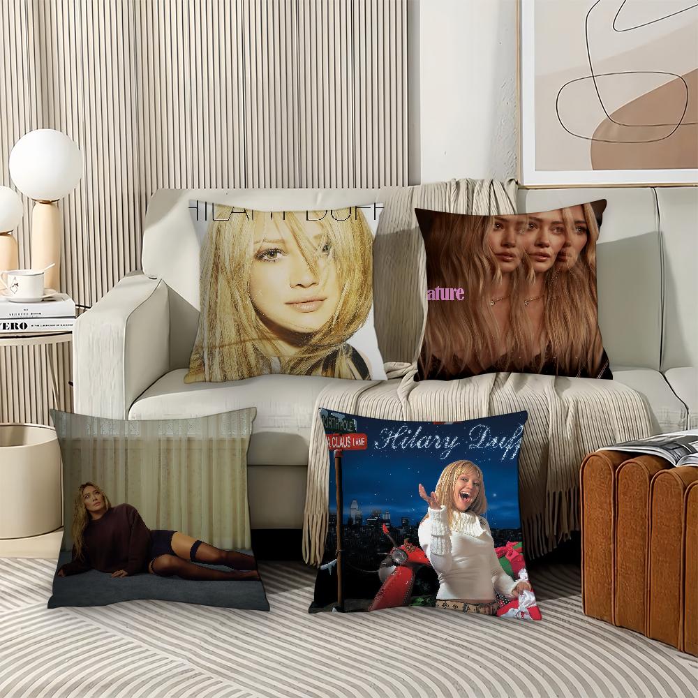 Singer H-Hilary Duff Luck Or Something Pillow Case Suitable For Bedrooms Living Rooms Cars Home Decoration