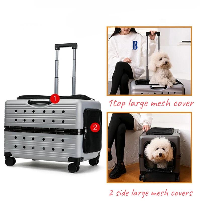 Large Capacity Dog Bag Transparent Portable Dog Backpack Multi Porous Design Suitcase for Dogs Accommodate 10KG Pet Products