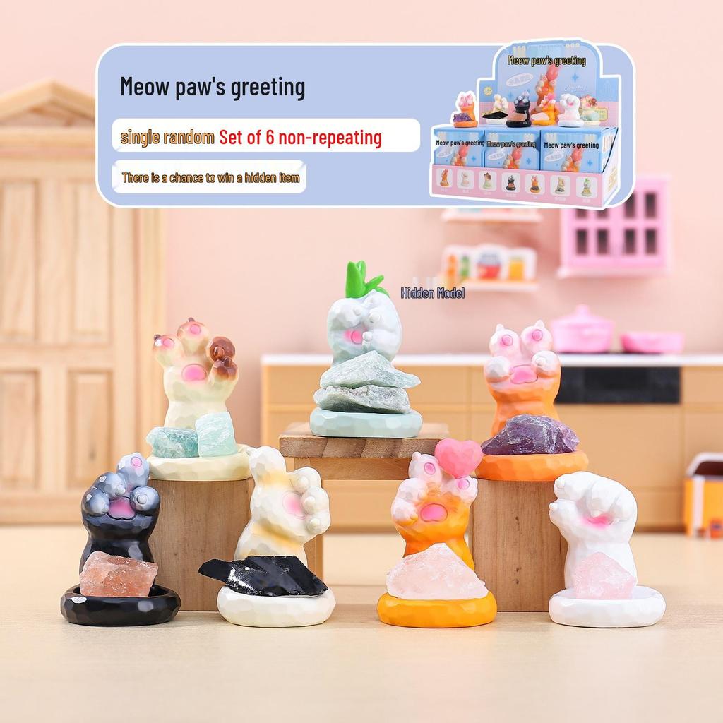 Whimsical Meow Collection Blind Box: Healing Kitten Resin Figurine Gift for Friends, Classmates, and Dorm Decor
