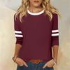 Dames T-skjorte Tee 3/4 Erme Hverdag Weekend Mote Basic Rund Hals Vanlig Topp