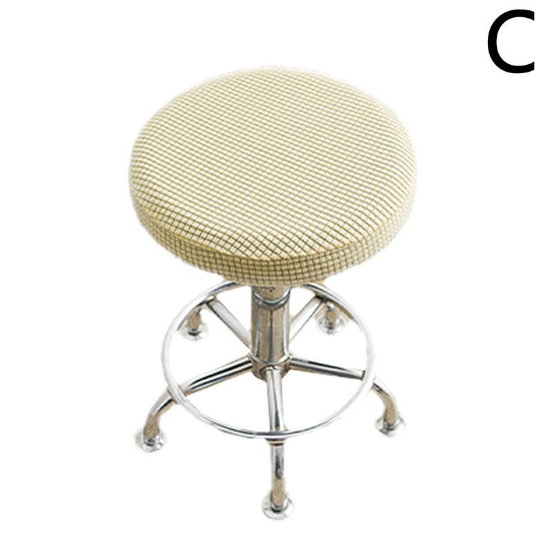 Thickened Solid Color Round Chair Cover Dining Stool Cover Elastic Chair Cushion Cover Washable Removable Seat Cover