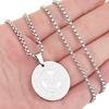 Kinitial Viking Swirl Knot Amulet Pendant Necklaces for Women Stainless Steel Circle Geometric Charm Rune Statement Jewelry Gift