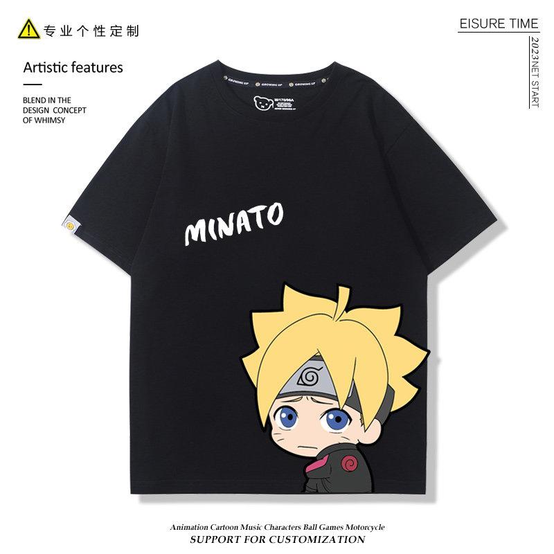 Childrens Tshirt Cartoon Naruto Sasuke Naruto QVersion Anime Peripheral Printed Parent Child Wear Pure Cotton Fashion Tshirt