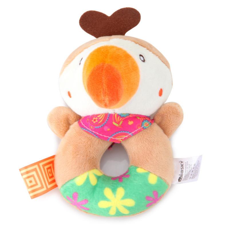 Cute Cartoon Animal Hand Bell Round Hand Bell Baby Infant Grab Sound Plush Toy