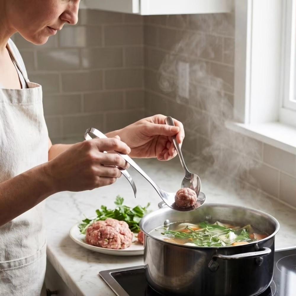 Smooth Shrimp Manual Extrusion Spoon Fall-resistant Fish Ball Squeeze Spoon Meatball Scoop Kitchen