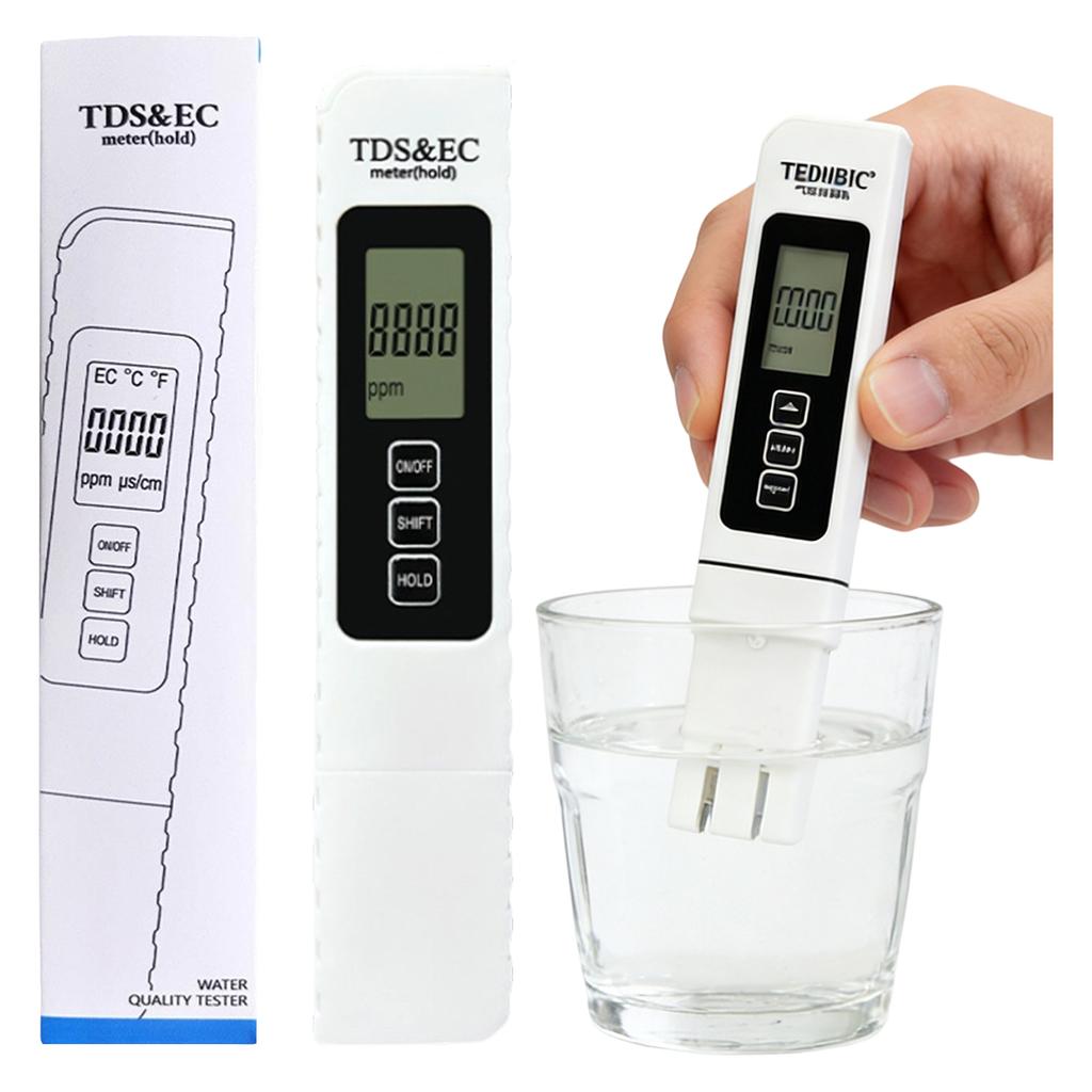 Digital TDS EC Meter Hold Function Water Quality Tester Four in One Portable Water Purity Measurement Device for Liquid Analysis