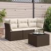 VidaXL Garden Lounge Set with Cushions 4 Pcs, Sofas with Adjustable Feet, Outdoor Furniture Set Patio Terrace, 3249062