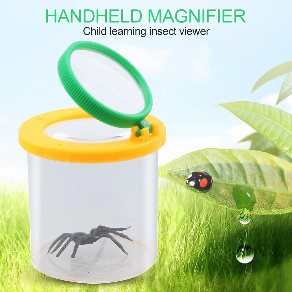 Children Crawlers Animal Spider Insect Box 3X 6X Magnifying Glass Insect Cage Bug Jar for Science Outdoor Nature Exploration