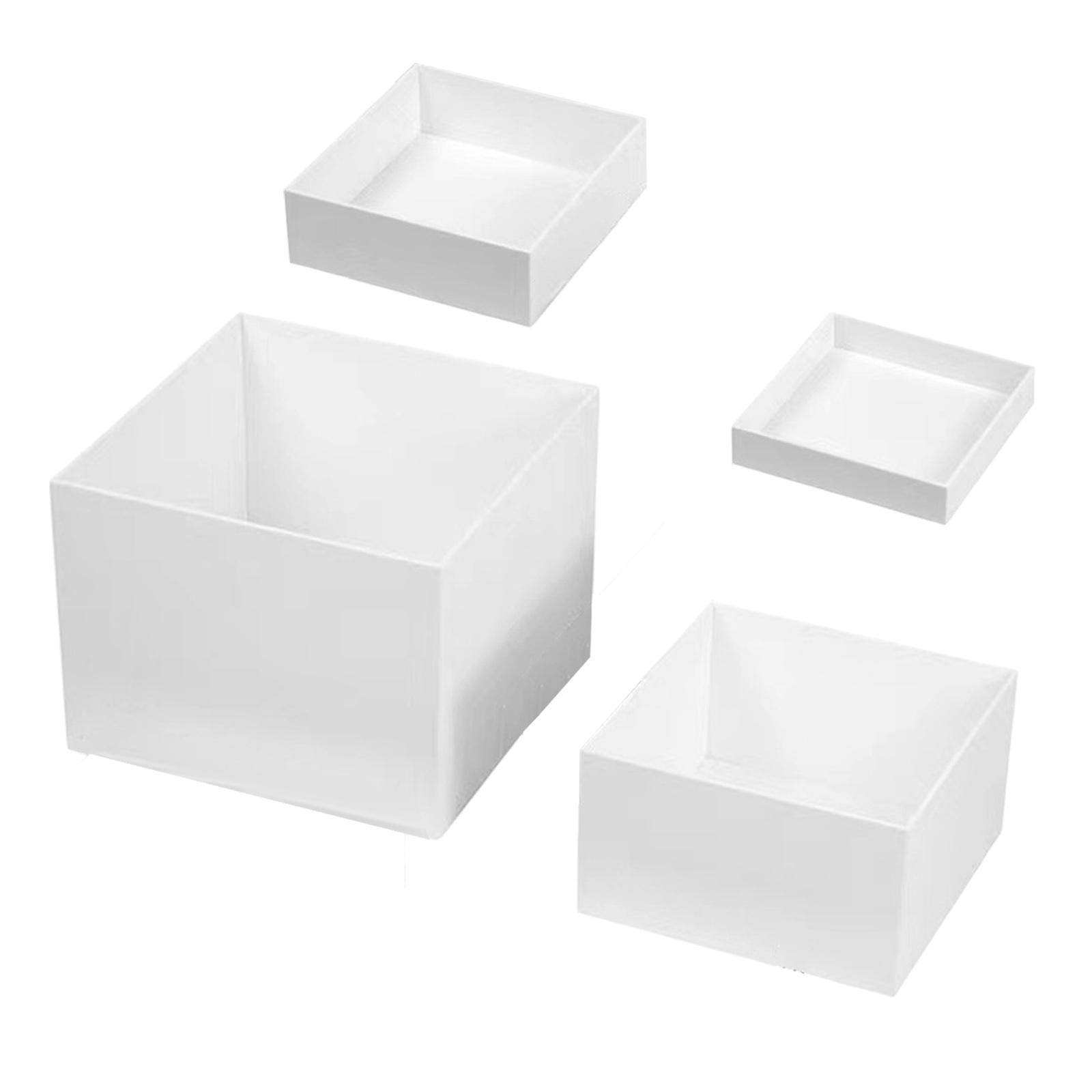 Acrylic Buffet Riser Stackable Dessert Display Stand White Cube Holder for Brunch Buffet Parties Weddings 12.7x12.7x2.5 cm