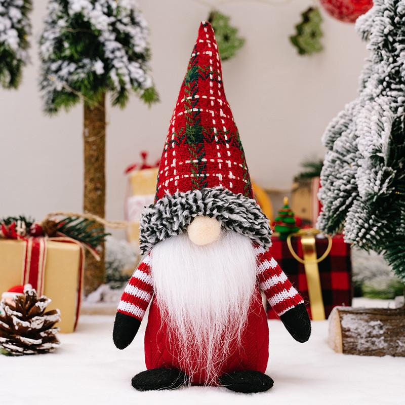 Christmas Enchanting Gnome Decorations With Festive Striped Outfits For Atmosphere Cozy