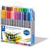 Feutres de coloriage - staedtler - set 72 - double pointe 3,0 mm et 0,5 mm - 12 couleurs lumineuses - mixte