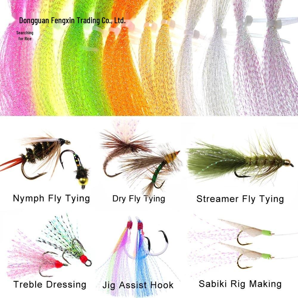 UV Spiral Bright Silk Feather Hook Tying Material for Sea Fishing