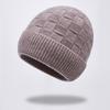 Autumn and winter new pure wool knitted hat warm hat men's fleece thickened adult hat men's cold hat