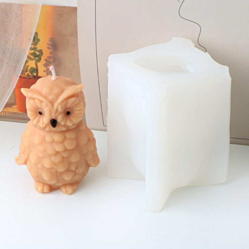 Standing Owl Candle Molds Animal Silicone Mould Plaster Molds Handmade Parrot Molds Ornament Molds Epoxy Resin Molds