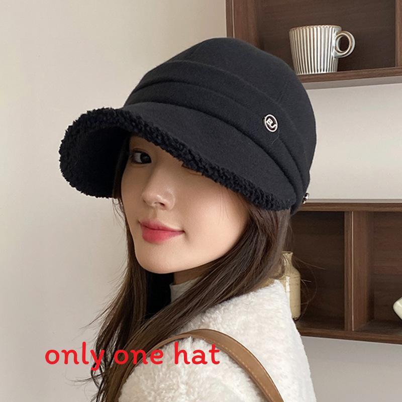 

Wool Blend Fleece Fisherman Hat For Women Winter Sun Protection And Warmth чорний