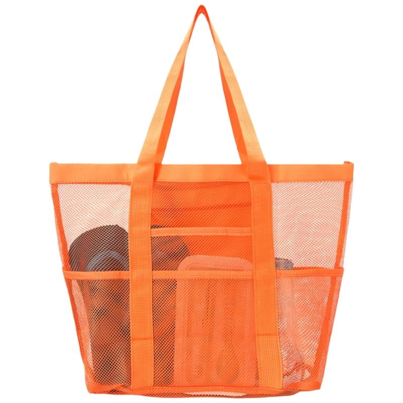 

Водонепроницаемая сетчатая сумка для хранения с застежкой-молнией для организации праздничных аксессуаров и предметов повседневного обихода оранжевый