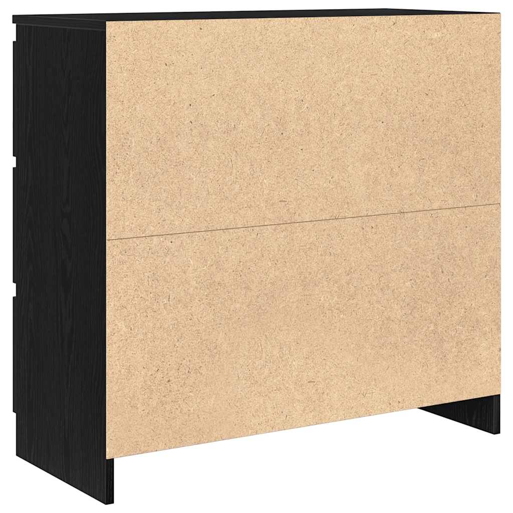 Sideboard in Black Oak Look 80 x 35 x 76 cm Engineered Wood