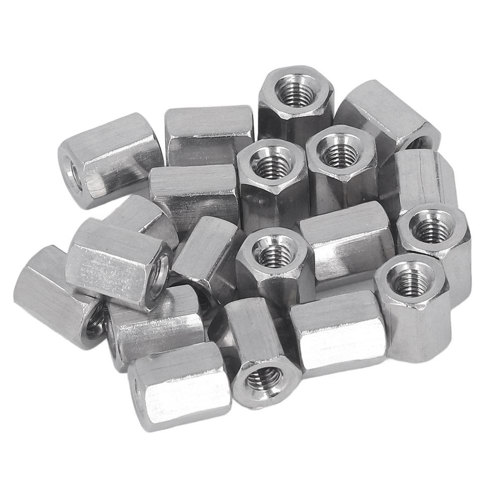 20pcs Fully Threaded Threaded Rod Connector Fully Threaded Coupling Nut General Fastening