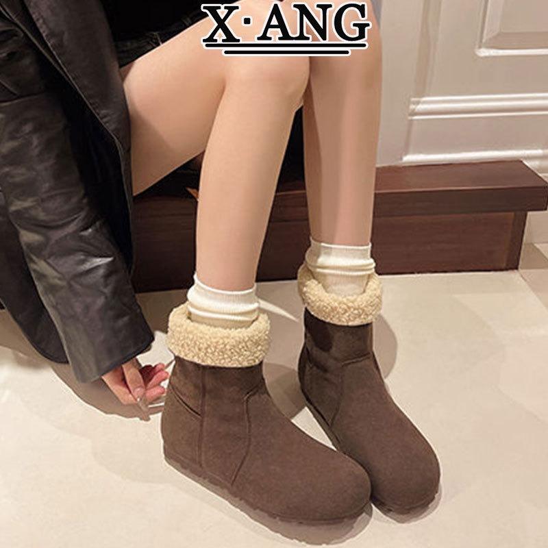 

Cow anti-velvet two wear snow boots women s velvet thickened thermal cotton shoes winter new retro leather short boots 38